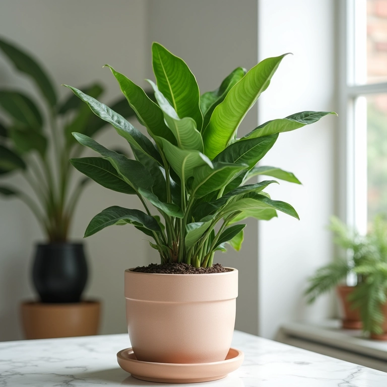 Zamioculcas, a rainha da resistência, em vaso decorativo.