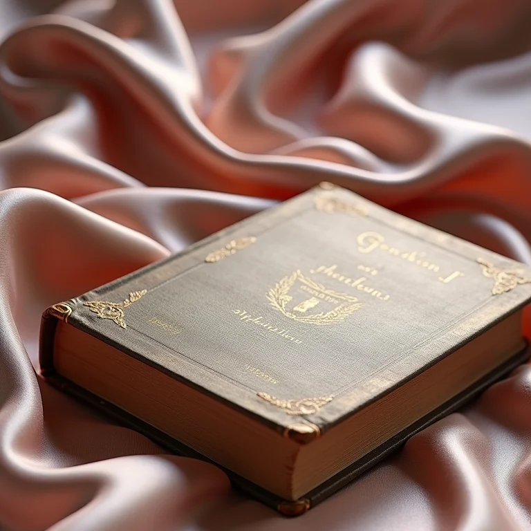 A história da seda representada em um tecido e um livro antigo.