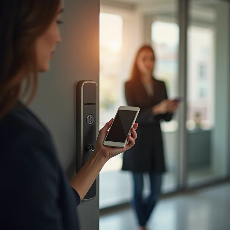 Abertura de porta com smartphone usando fechadura Intelbras