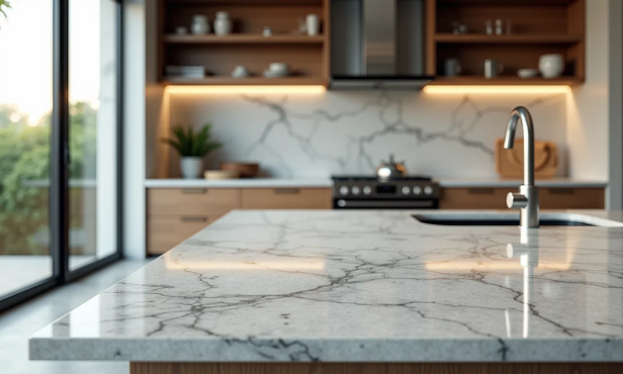 Acabamentos diferenciados em bancadas de vidro para cozinhas modernas.