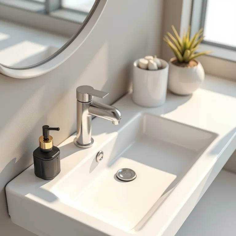 Acessórios multifuncionais otimizando o espaço do banheiro social