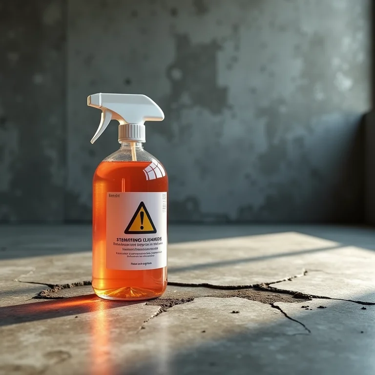 Ácido causa corrosão em cimento queimado