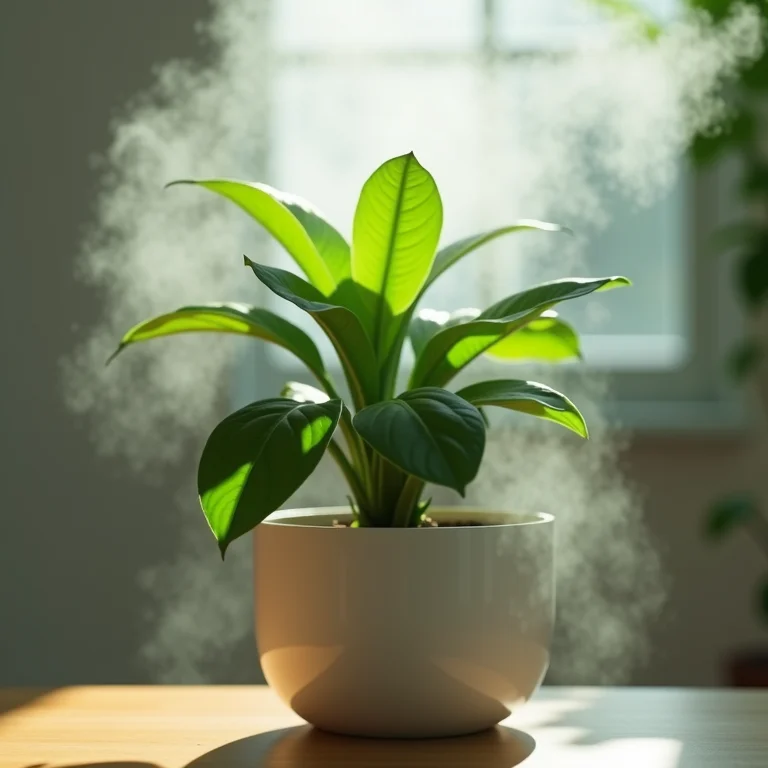Aglaonema em ambiente com umidade controlada