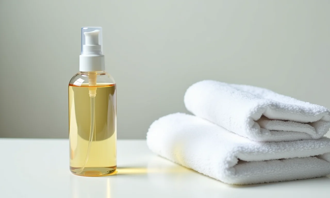 Alvejante Sem Cloro Gentil Omo ao lado de toalhas brancas.