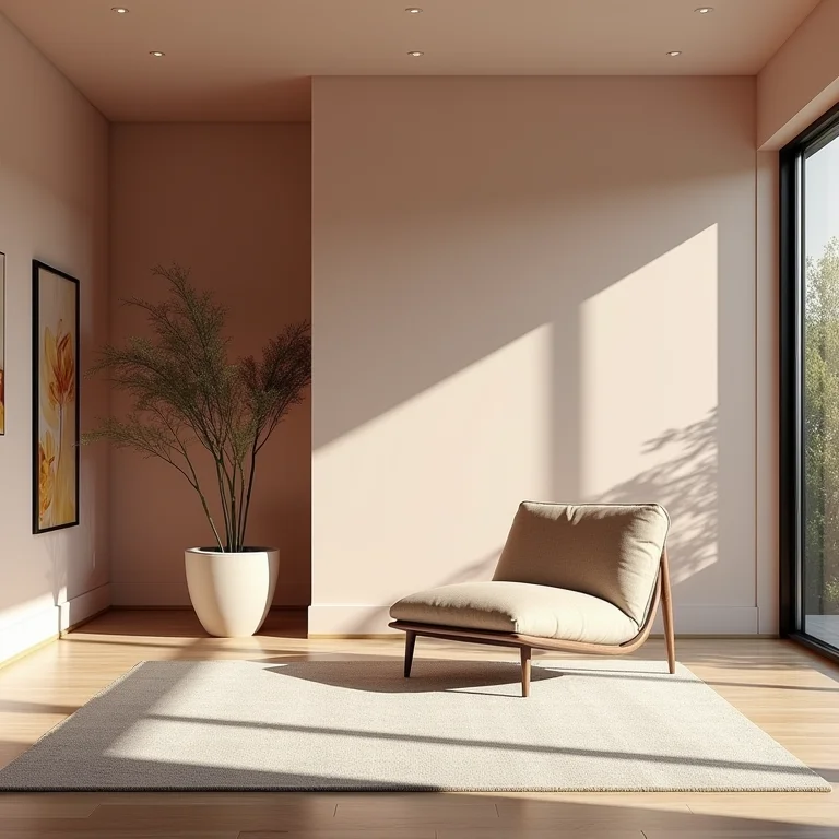 Ambiente moderno com destaque para os benefícios da seda na decoração.