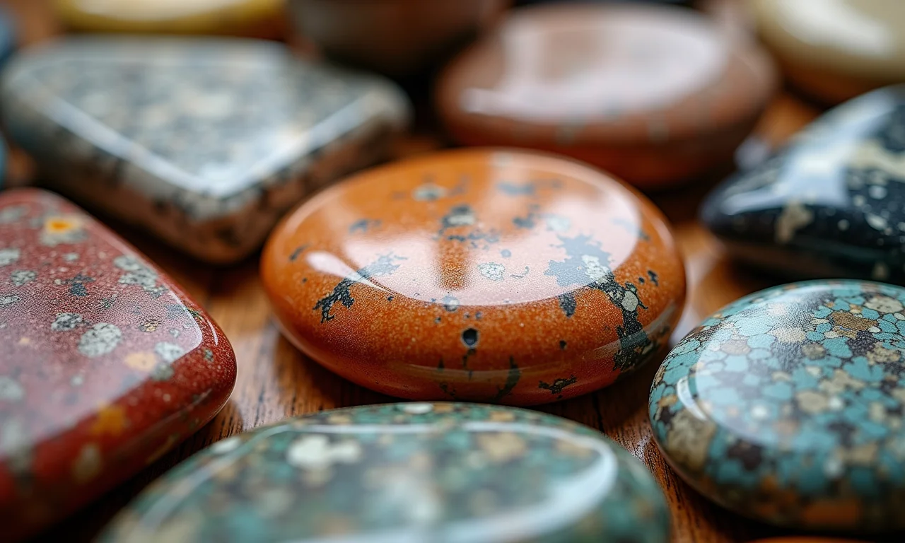 Amostras de diferentes tipos de pedra Goiás, exibindo cores e texturas.