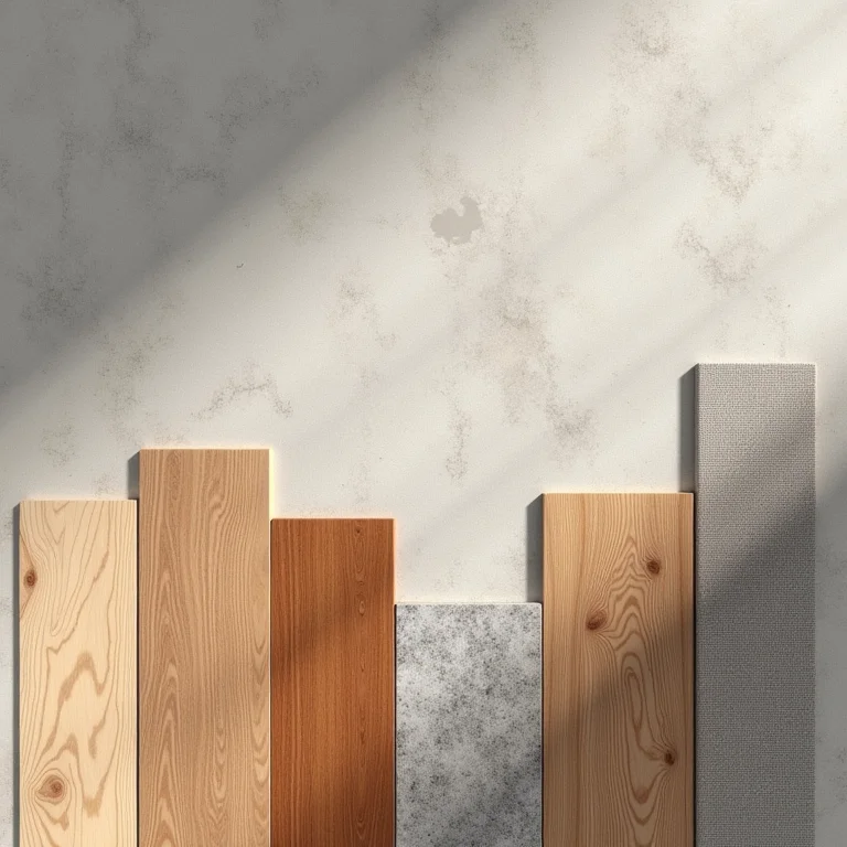 Amostras de diferentes tipos de pisos para coworking