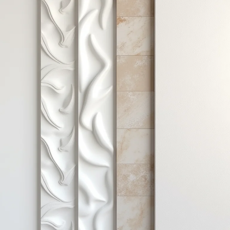 Amostras de revestimentos 3D em diferentes materiais