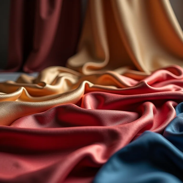 Amostras de tecidos de seda em diversas cores e estampas