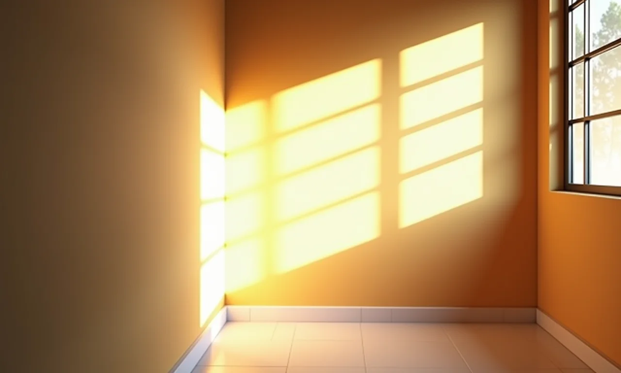 Análise da incidência solar em janela de canto no banheiro.