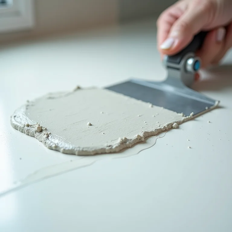 Aplicação de cimento polimérico em área interna