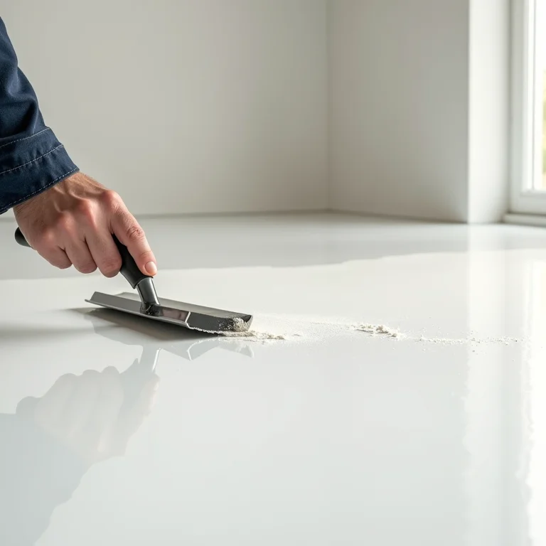 Aplicação fácil de cimento polimérico com desempenadeira