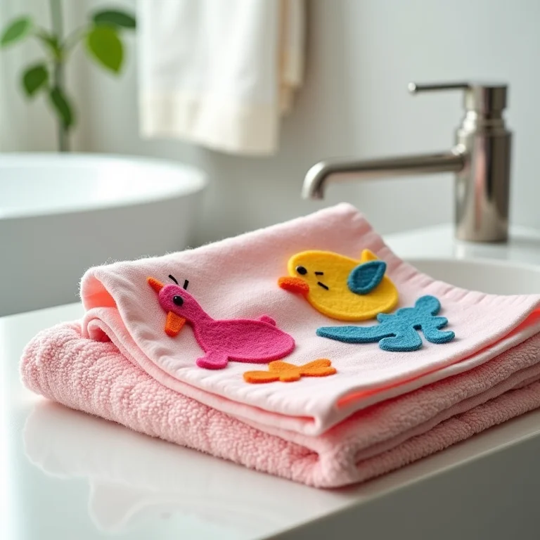 Aplicações em feltro em toalhas