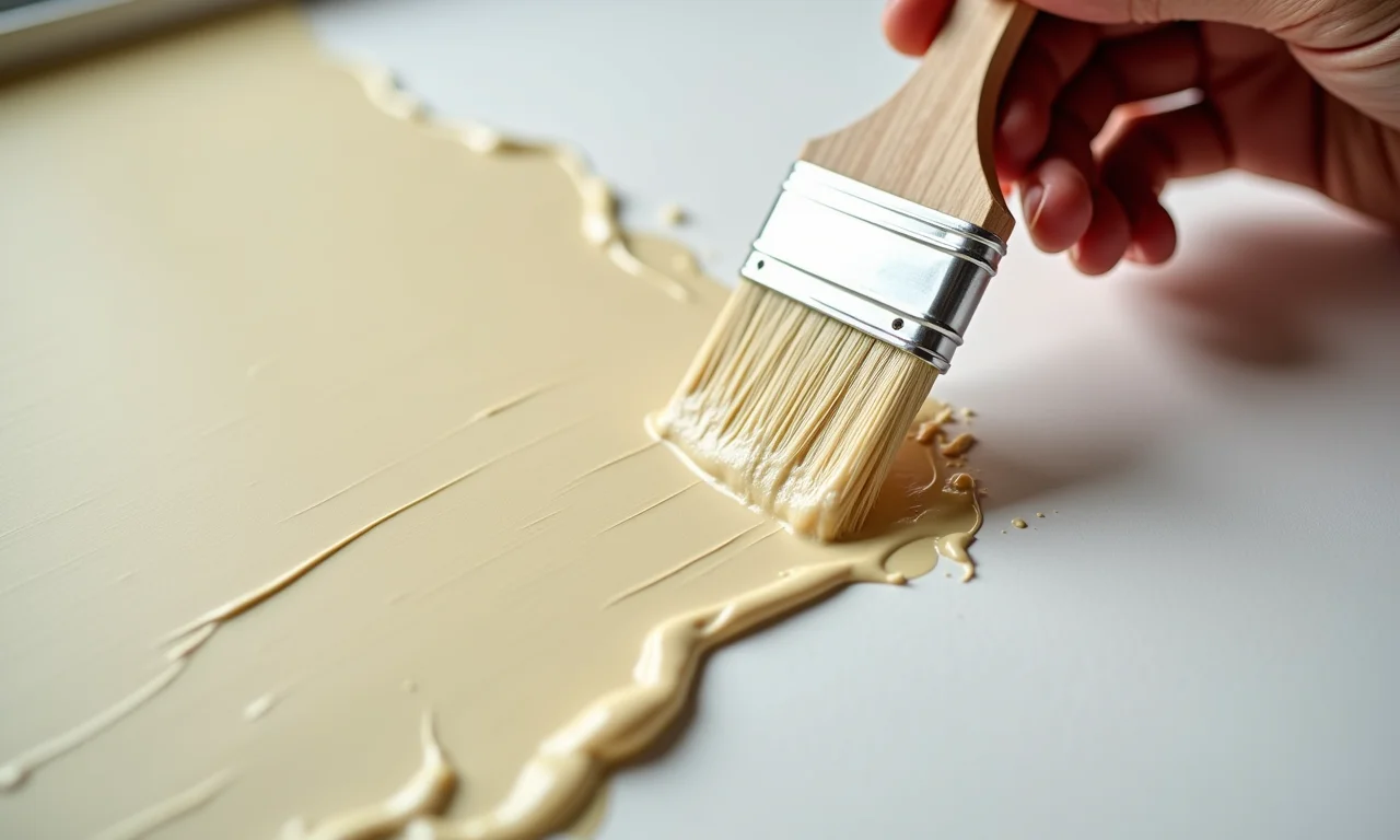 Aplicando cola no papel de parede.