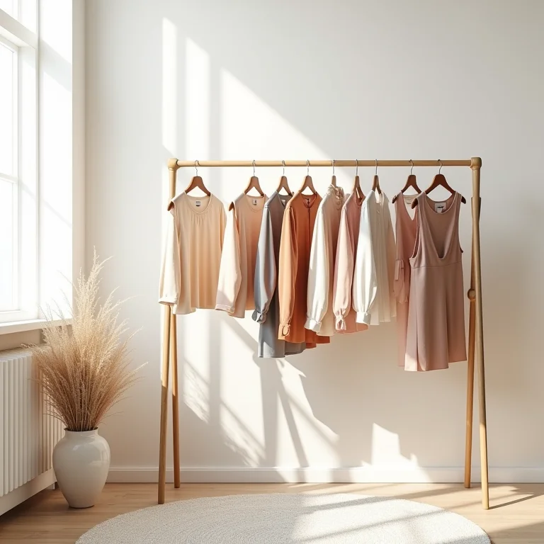 Arara de roupas com estilo de feed do Instagram