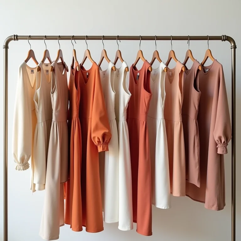 Arara dupla com roupas organizadas por cor