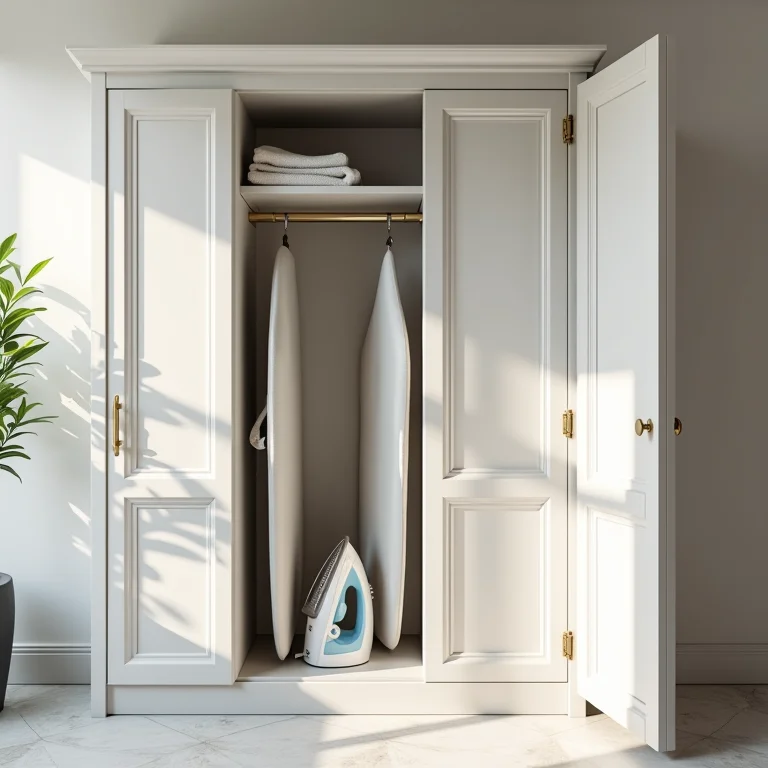 Armário multiuso oferecendo espaço extra para guardar tudo na área de serviço.