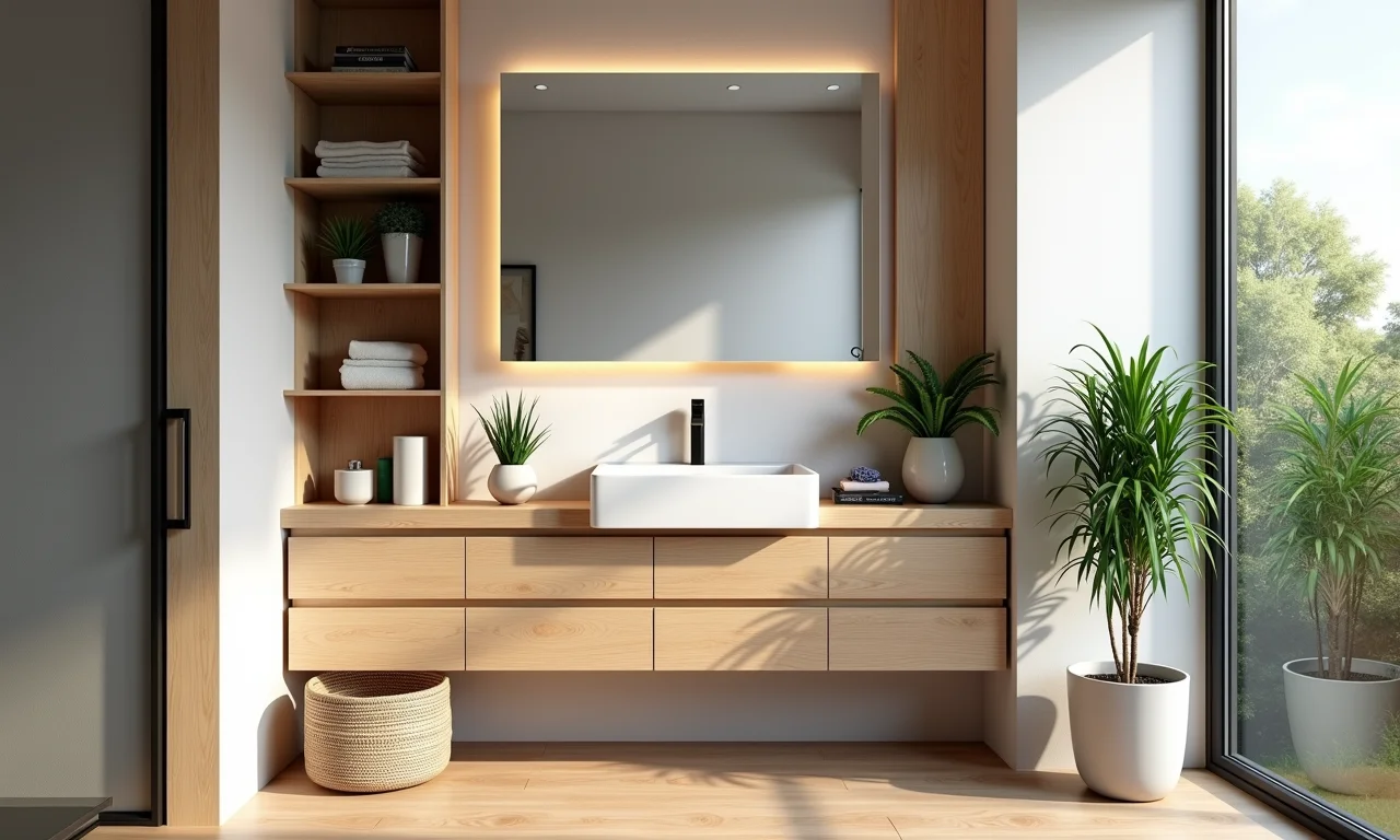 Bancada de canto aproveitando inteligentemente o espaço do closet.