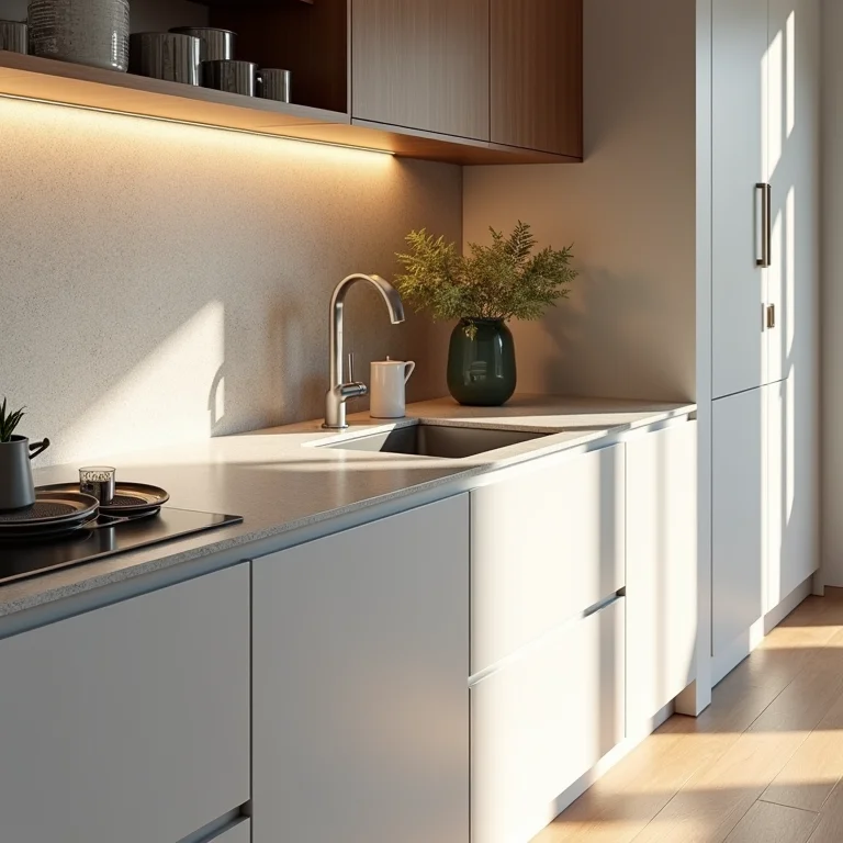 Bancada de cozinha com material difícil de limpar e manchas