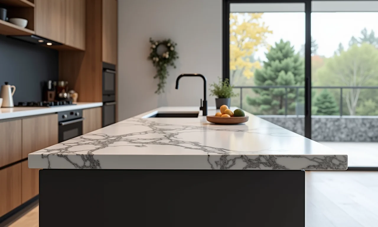 Bancada de resina epóxi com acabamento moderno.