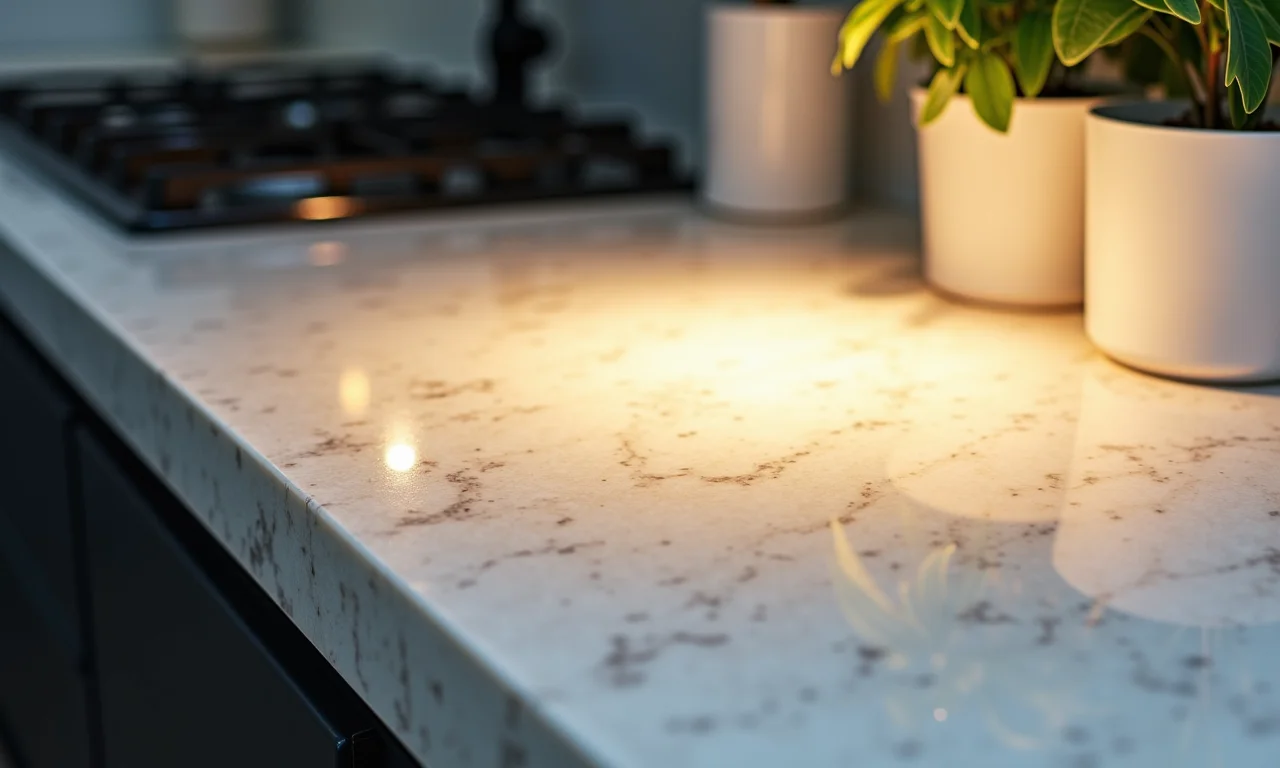 Bancada de resina epóxi com efeito translúcido.