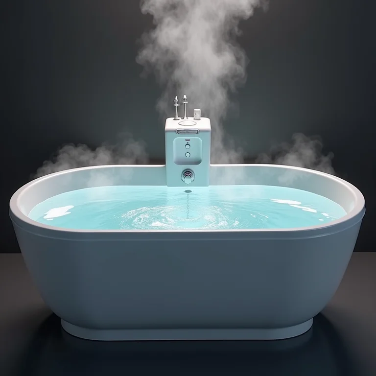 Banheira de hidromassagem com aquecedor embutido e painel de controle de temperatura