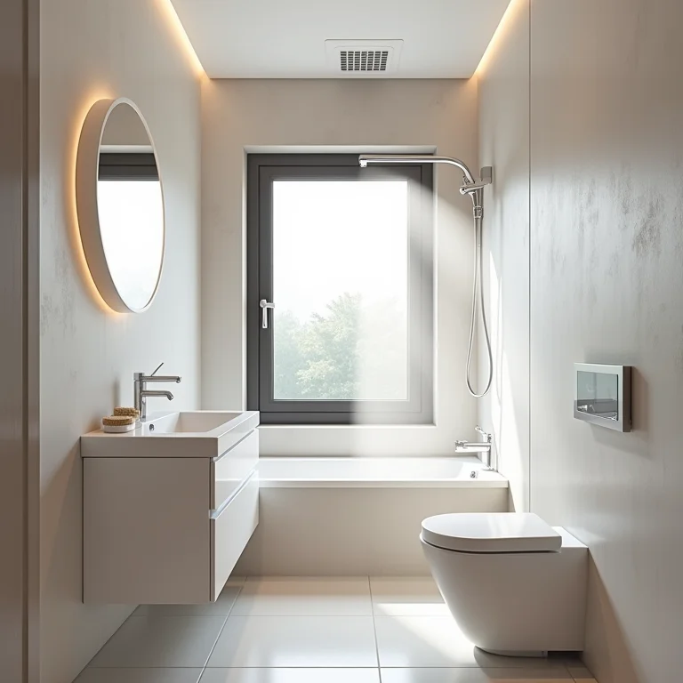 Banheiro com ventilação adequada para evitar umidade