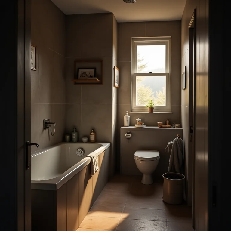 Banheiro pequeno com iluminação inadequada antes da reforma