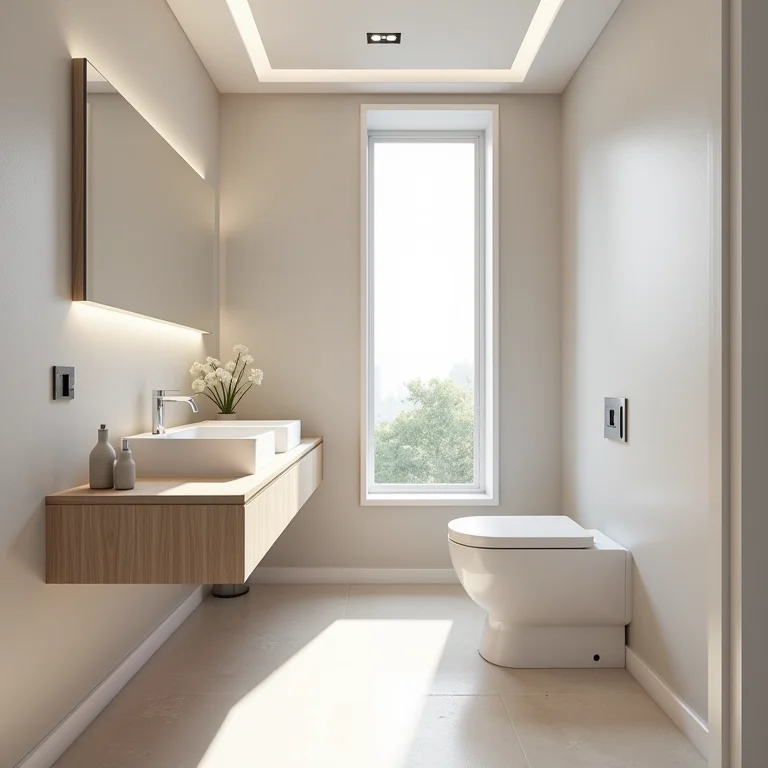 Banheiro pequeno com louças desproporcionais antes da reforma