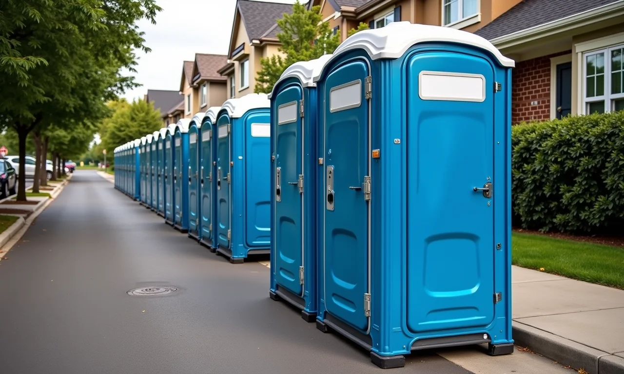 Banheiro químico instalado na rua: verifique a autorização.