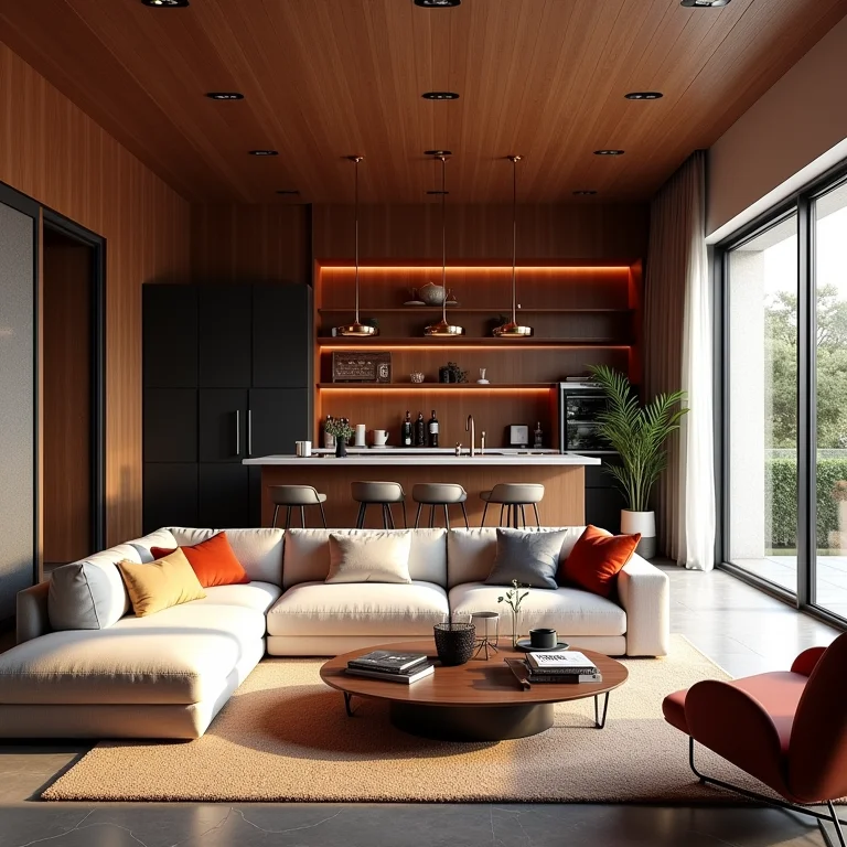 Bar com estilo incompatível com a decoração da sala