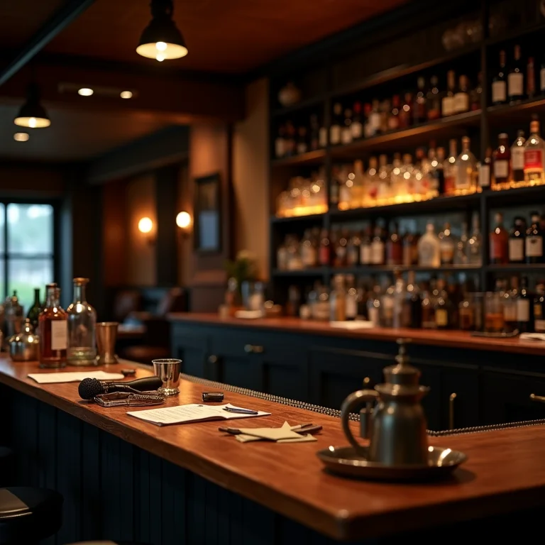 Bar desorganizado e sem acessórios essenciais.