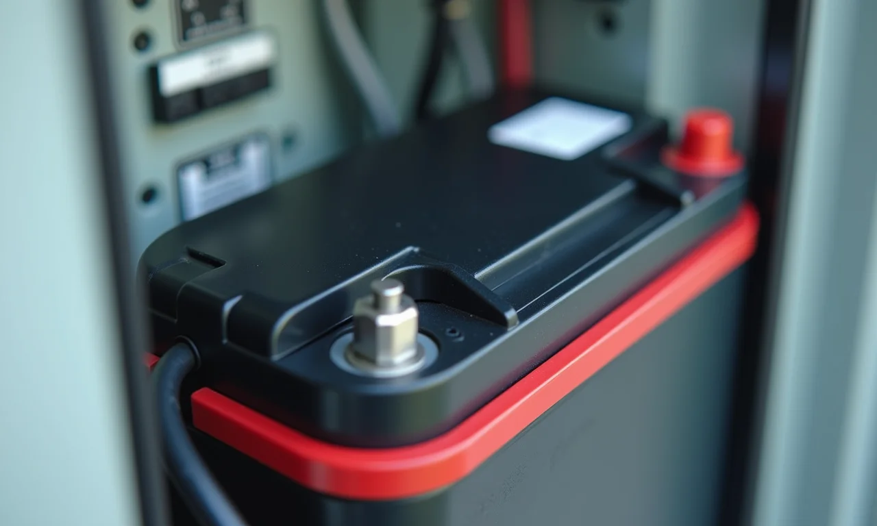 Bateria 12v conectada a um sistema de alarme.