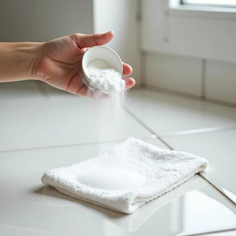 Bicarbonato de sódio para limpar manchas difíceis no porcelanato.