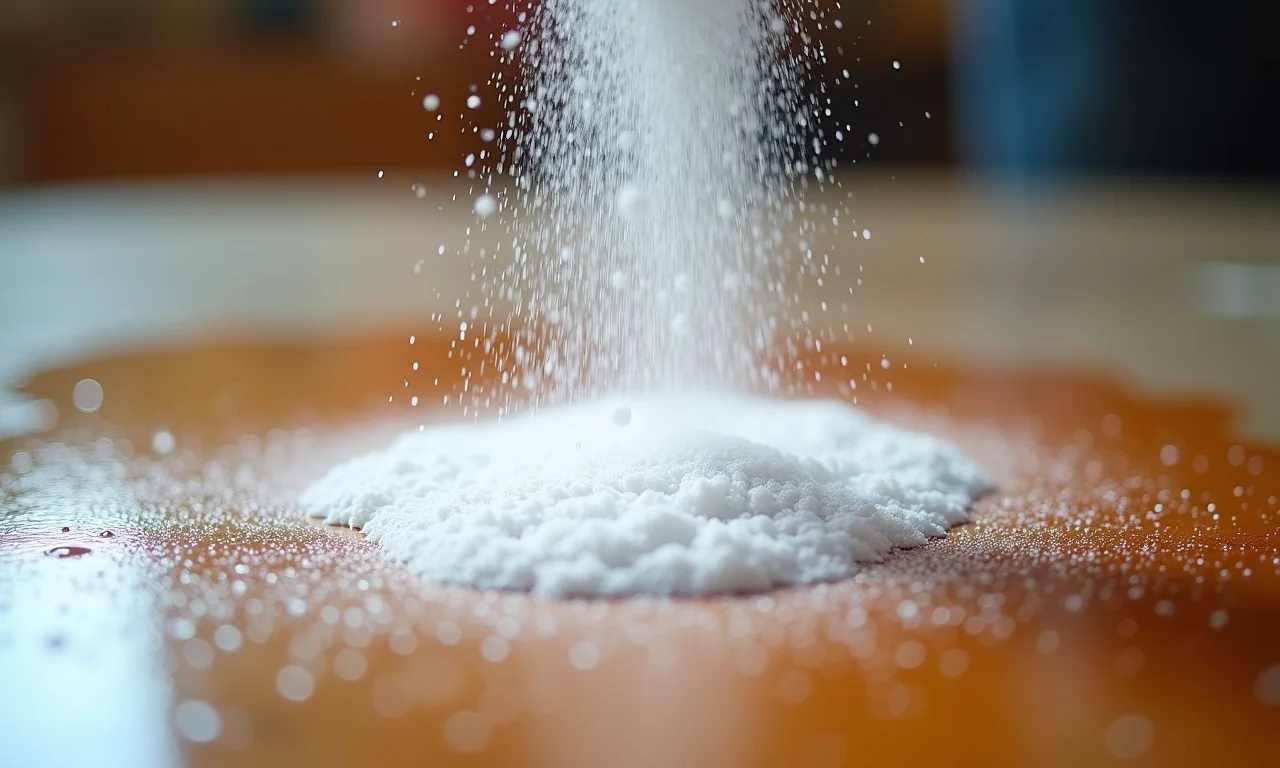 Bicarbonato de sódio sendo usado para remover mancha.