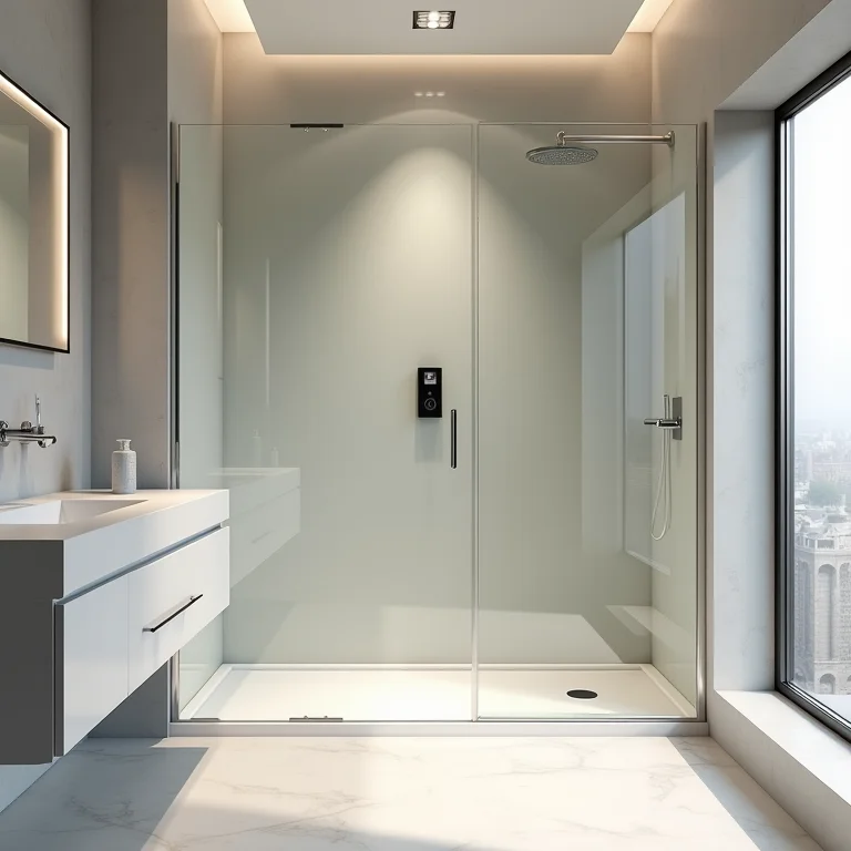 Box de vidro em banheiro pequeno para leveza