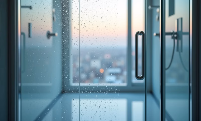 Box sanfonado brilhando após a limpeza, com foco nos trilhos impecáveis.