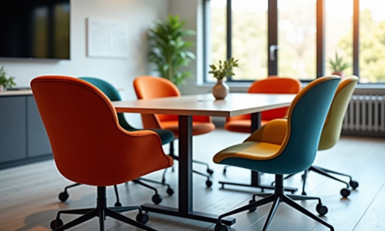 Cadeiras com design moderno da Marca Y em uma sala de reunião.