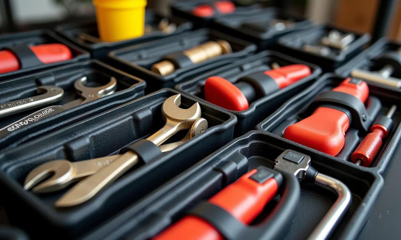 Caixas organizadoras da Paramount Plásticos com ferramentas.