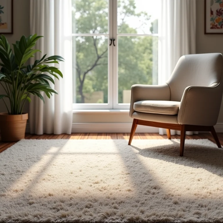 Carpete aconchegante em um home office.