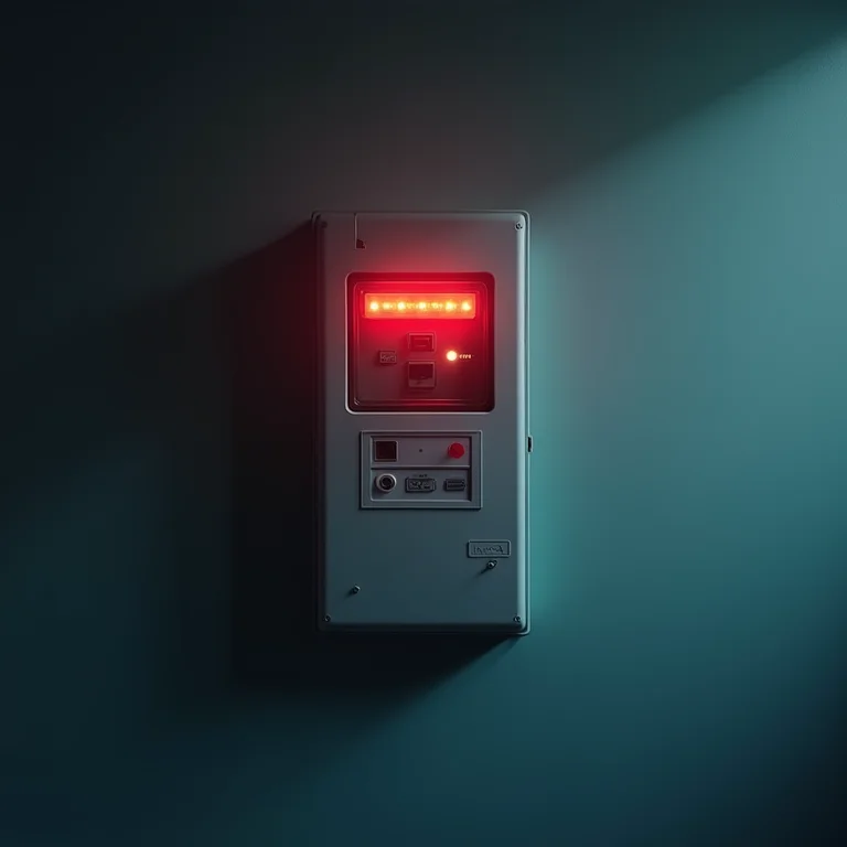 Central de alarme com luzes indicativas.