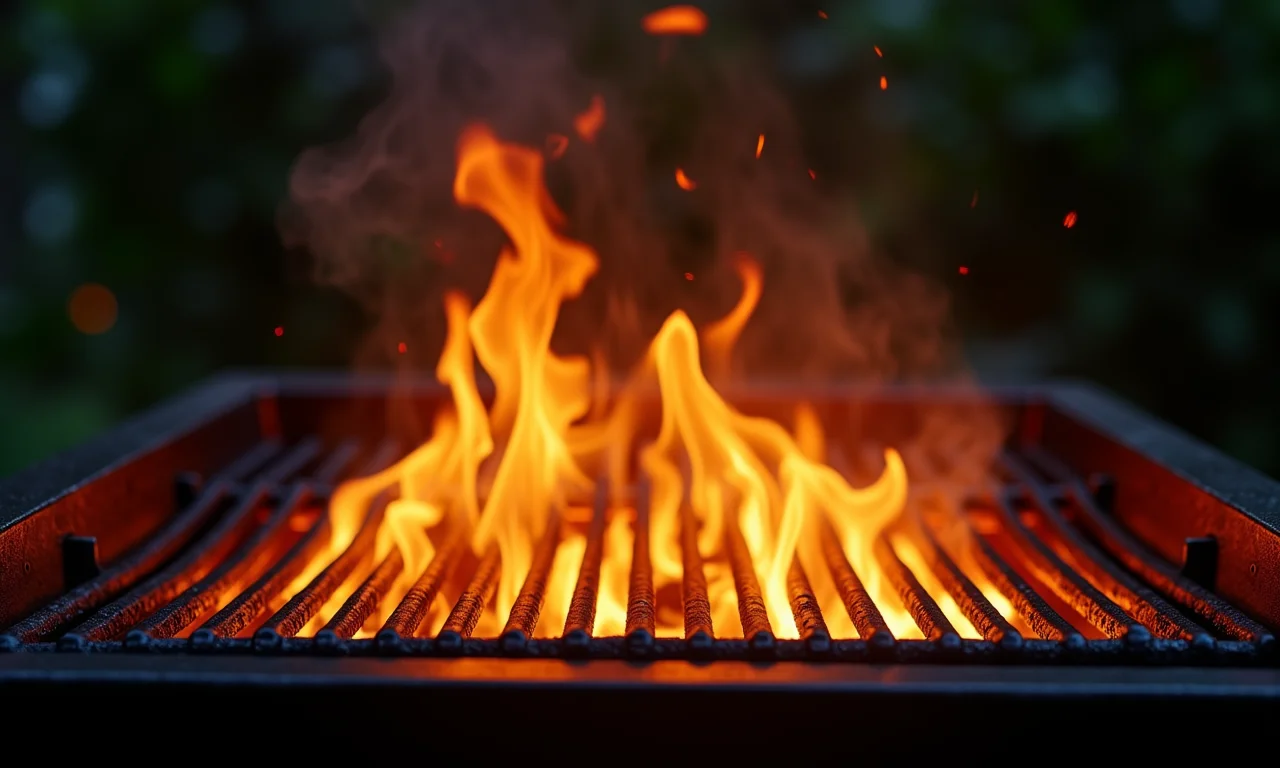 Churrasqueira de vidro temperado em uso, demonstrando segurança.
