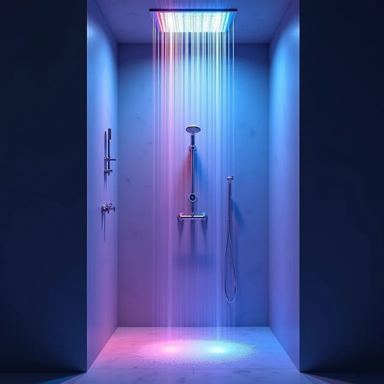 Chuveiro moderno com LED e cromoterapia.