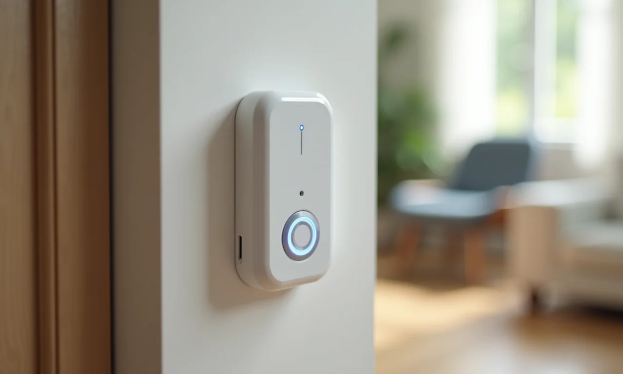 Close-up de um sensor de queda sendo ativado.