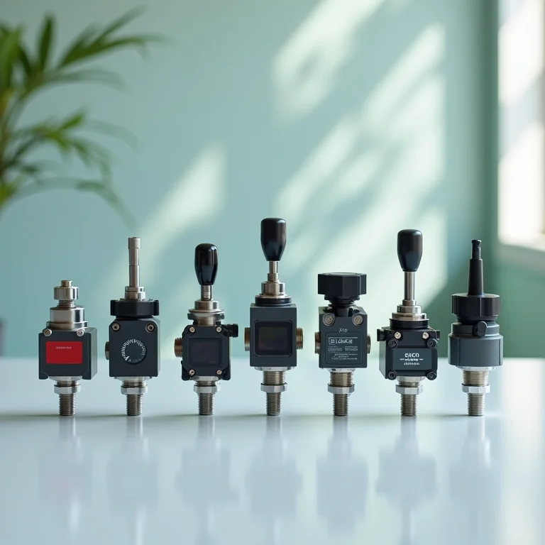 Coleção de diferentes tipos de pressostatos