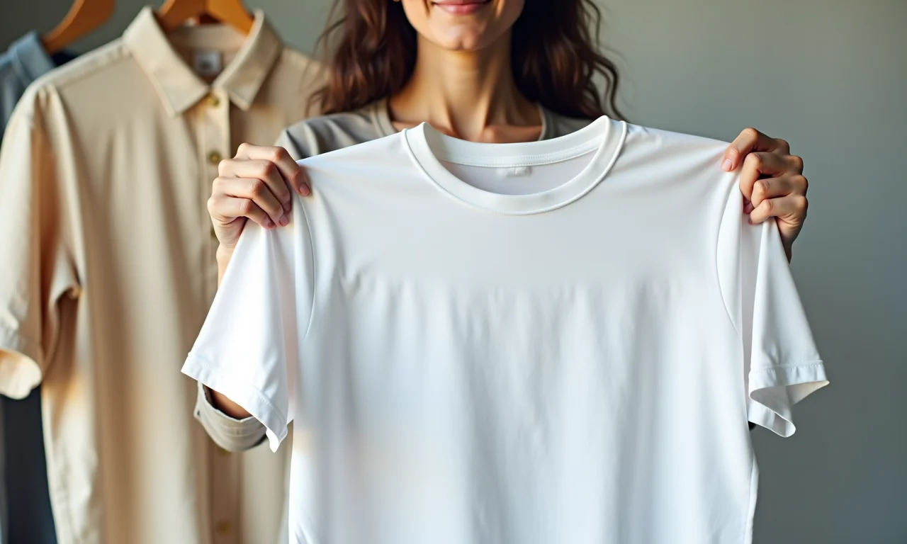 Comparativo entre camisa branca e camisa colorida desbotada.