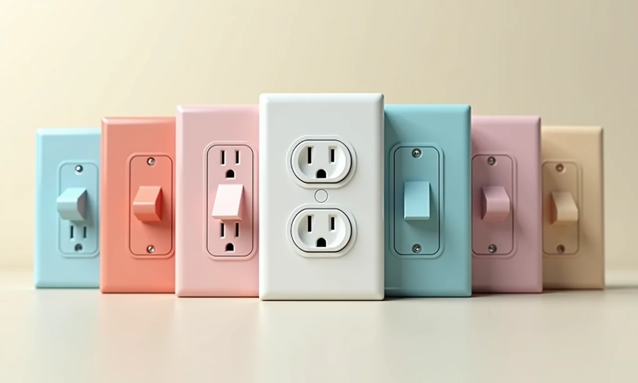 Cores de interruptores e tomadas.