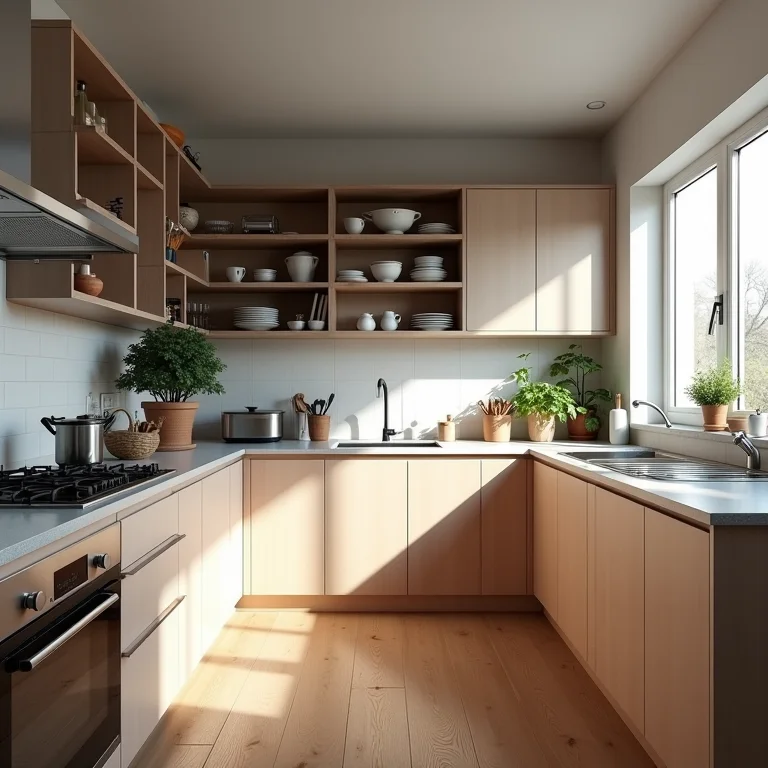 Cozinha com falta de espaço de armazenamento e bancadas desorganizadas