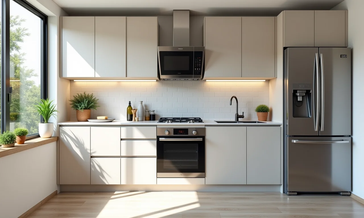 Cozinha renovada em apartamento brasileiro.