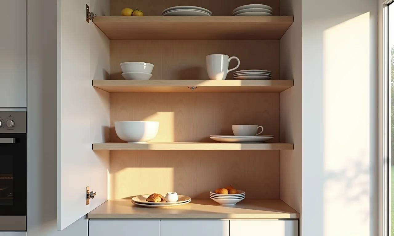 Criando níveis com prateleiras extras no armário.